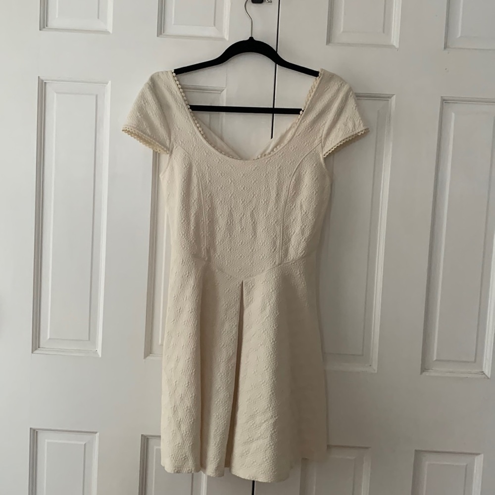 Free People Dress Ivory Cross-Back Skater Dress - Picture 4 of 6
